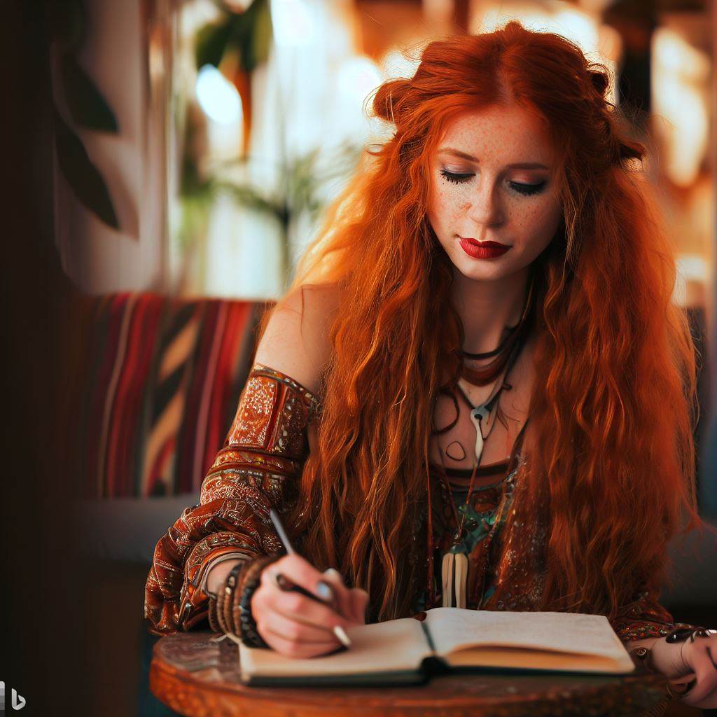 jeune fille écrivant sur un livre